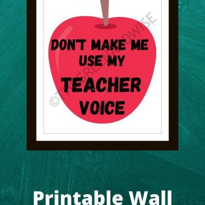 Teacher Wall Art, Printable Digital..