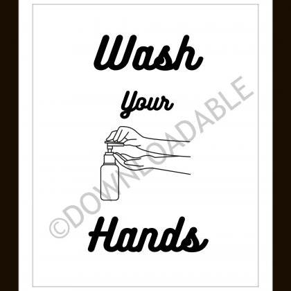 Wash Your Hands Wall Art, Printable..