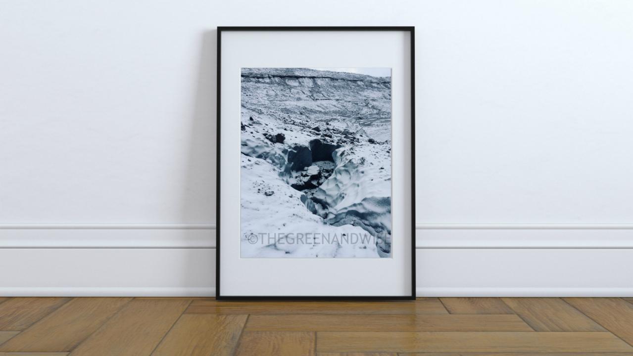 Ice Crater Winter Digital Photo Instant Download