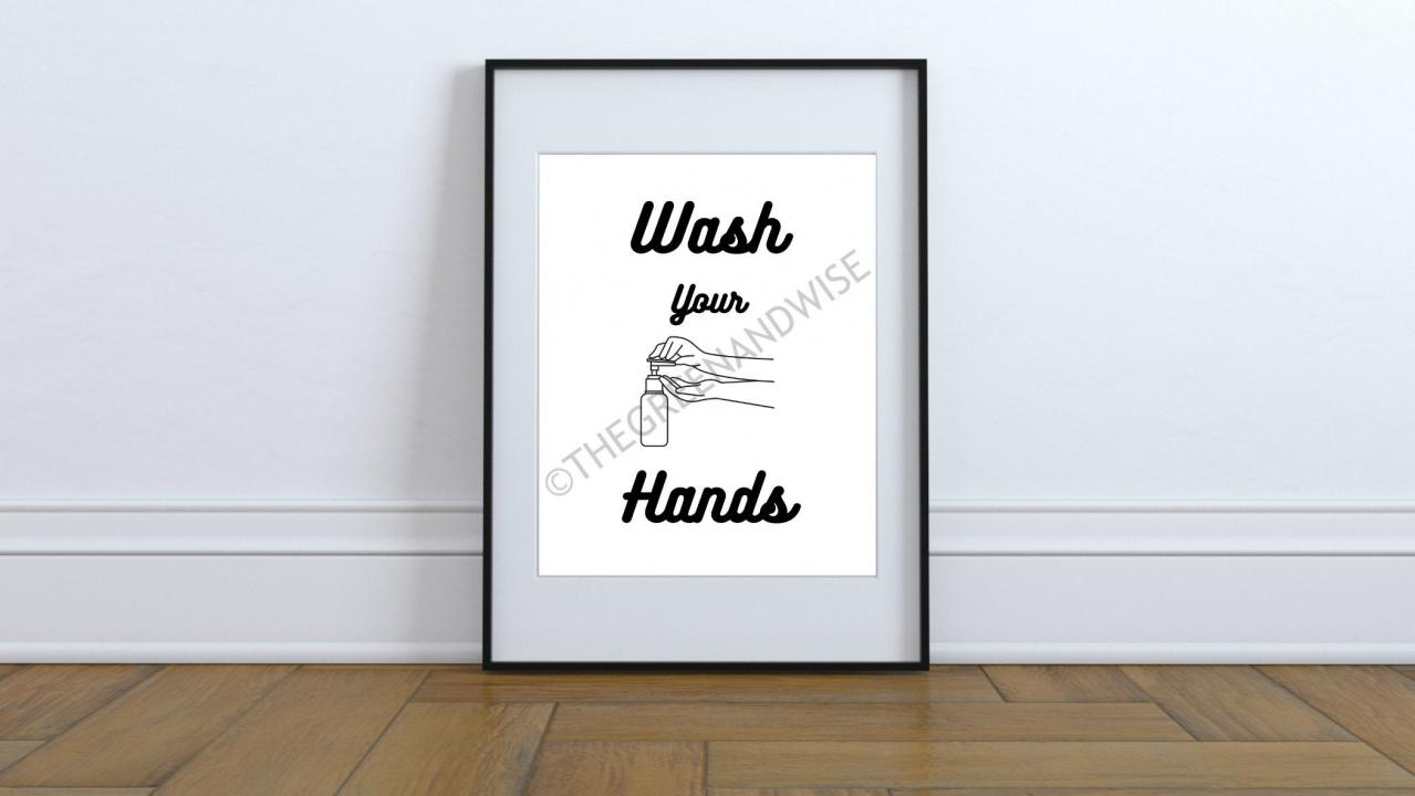 Wash Your Hands Wall Art, Printable Download