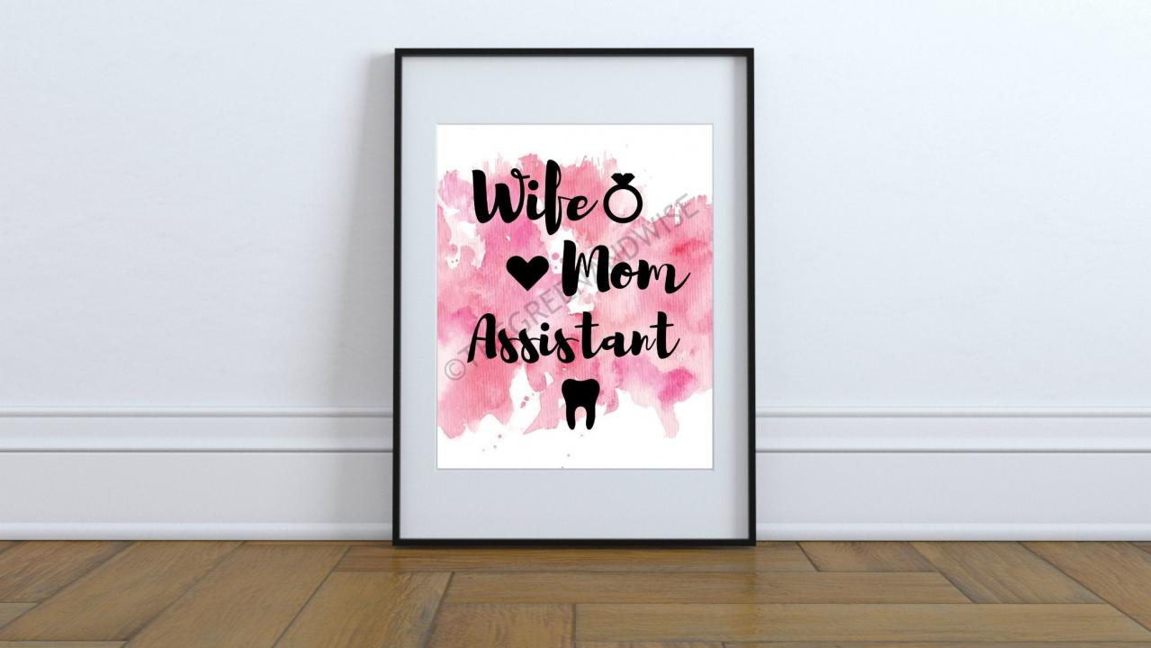 Wife Mom Assistant Wall Art, Printable Digital Download