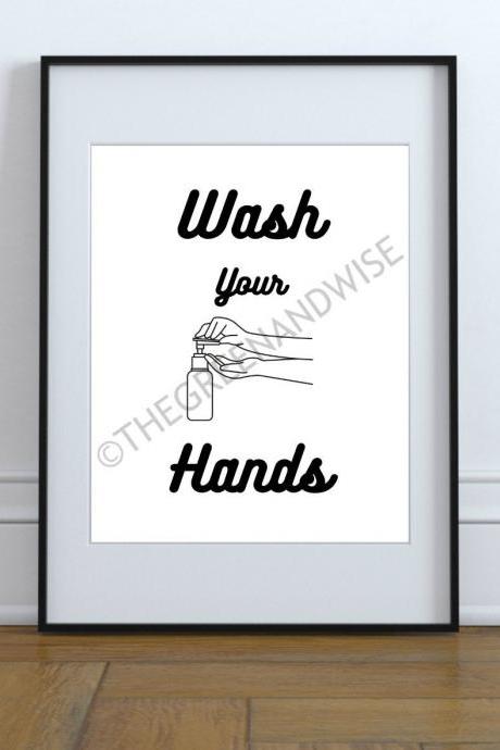 Wash Your Hands Wall Art, Printable Download